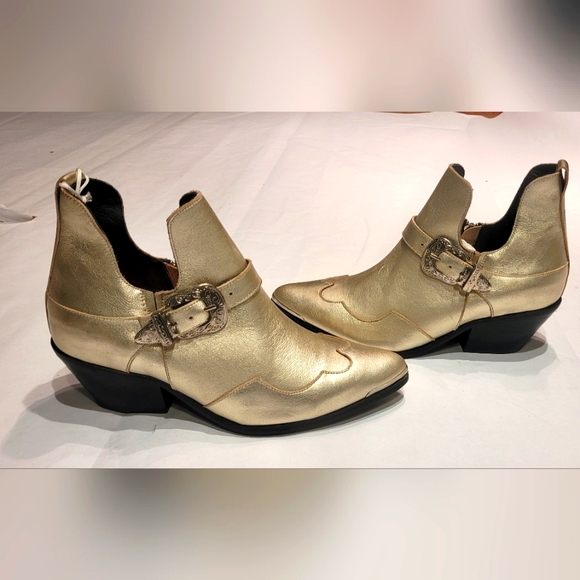 New Cartel Women's Gold leather western style bootie shoe size 7 - Picture 8 of 10